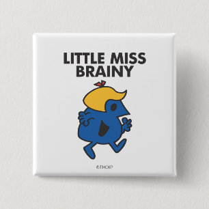 Kleine Miss Brainy unterwegs Button