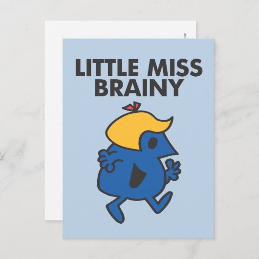 Kleine Miss Brainy unterwegs Postkarte (Vorne/Hinten)