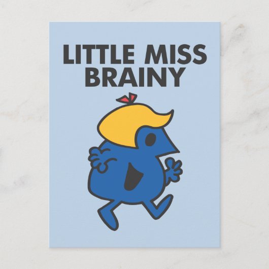 Kleine Miss Brainy unterwegs Postkarte (Vorderseite)