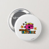 Kleine Miss Chatterbox & farbenfrohe Sterne Button (Vorne & Hinten)