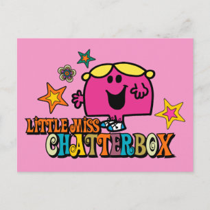 Kleine Miss Chatterbox & farbenfrohe Sterne Postkarte