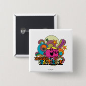 Kleine Miss Chatterbox & farbenfrohe Wirbel Button (Vorne & Hinten)