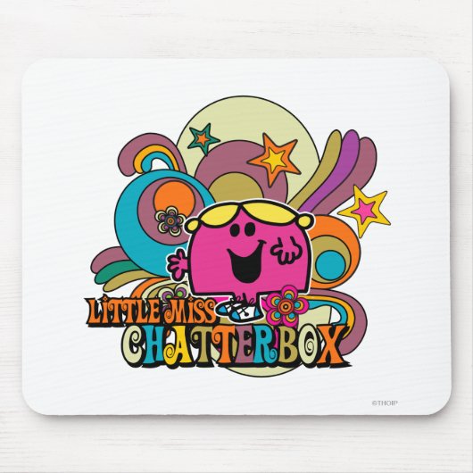Kleine Miss Chatterbox & farbenfrohe Wirbel Mousepad (Vorne)
