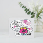 Kleine Miss Chatterbox sagt, ich Liebe Sie Postkarte (Stehend Vorderseite)