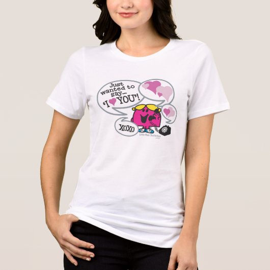 Kleine Miss Chatterbox sagt, ich Liebe Sie Tri-Blend Shirt (Vorderseite)