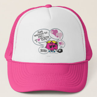 Kleine Miss Chatterbox sagt, ich Liebe Sie Truckerkappe