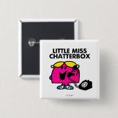 Kleine Miss Chatterbox und schwarzes Telefon Button (Vorne & Hinten)