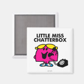 Kleine Miss Chatterbox und schwarzes Telefon Magnet (Vorderseite/Rückseite)