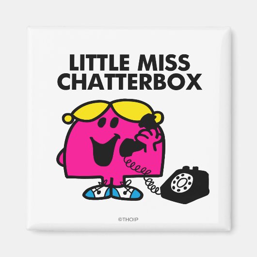 Kleine Miss Chatterbox und schwarzes Telefon Magnet (Vorne)