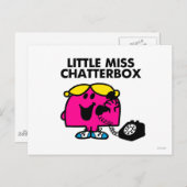 Kleine Miss Chatterbox und schwarzes Telefon Postkarte (Vorne/Hinten)