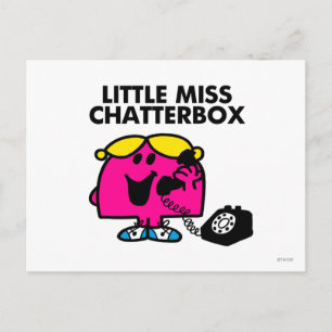 Kleine Miss Chatterbox und schwarzes Telefon Postkarte