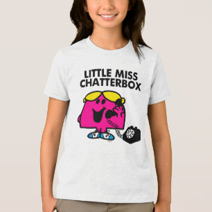 Kleine Miss Chatterbox und schwarzes Telefon Tri-Blend Shirt