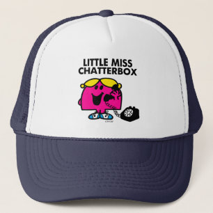 Kleine Miss Chatterbox und schwarzes Telefon Truckerkappe