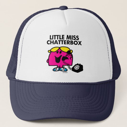 Kleine Miss Chatterbox und schwarzes Telefon Truckerkappe (Vorderseite)