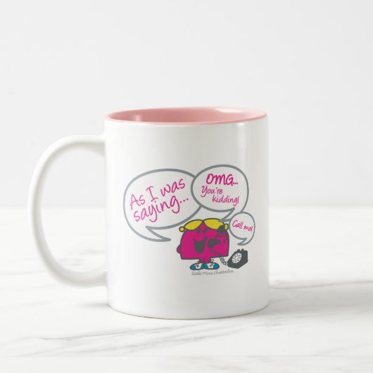 Kleine Miss Chatterbox und Telefon Zweifarbige Tasse (Links)