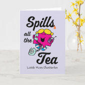 Kleine Miss Chatterbox verschüttet den ganzen Tee Karte (Gelbe Blume)