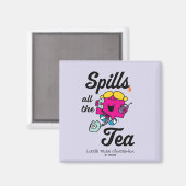 Kleine Miss Chatterbox verschüttet den ganzen Tee Magnet (Vorderseite/Rückseite)
