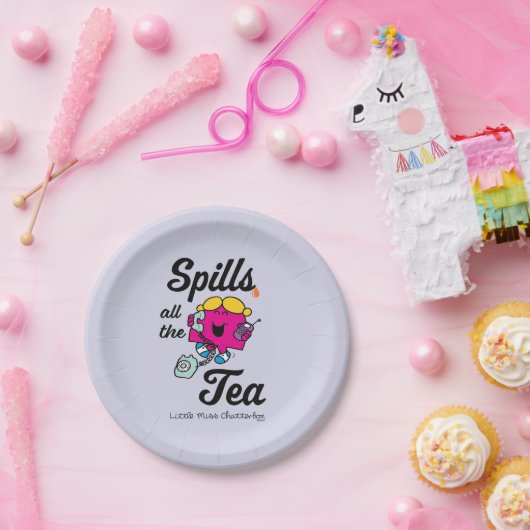 Kleine Miss Chatterbox verschüttet den ganzen Tee Pappteller (Party)