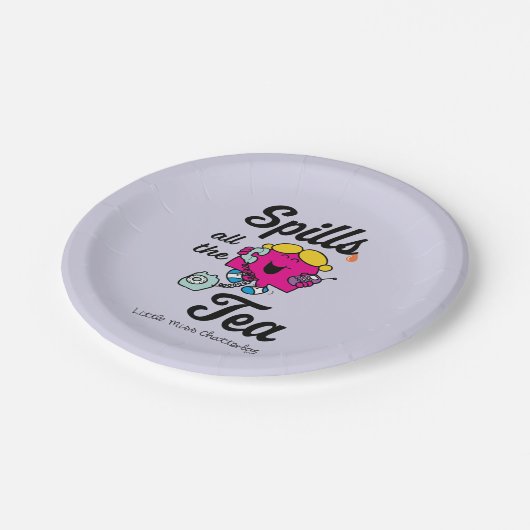 Kleine Miss Chatterbox verschüttet den ganzen Tee Pappteller (Schrägansicht)