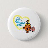 Kleine Miss Curious Valentine's Day Wish Button (Vorderseite)