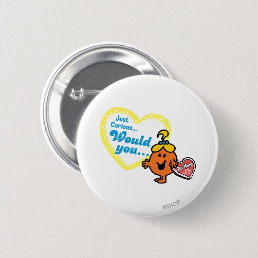 Kleine Miss Curious Valentine's Day Wish Button (Vorne & Hinten)