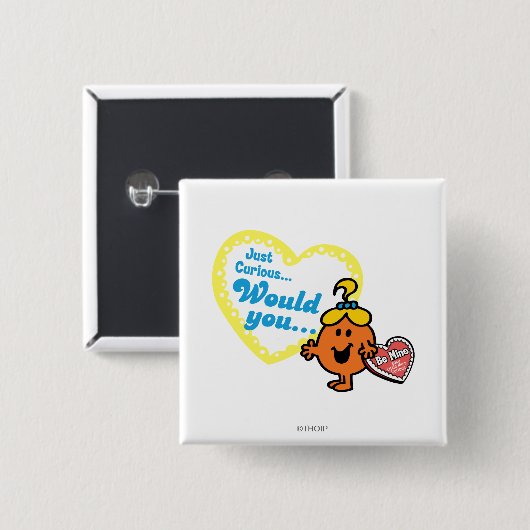 Kleine Miss Curious Valentine's Day Wish Button (Vorne & Hinten)