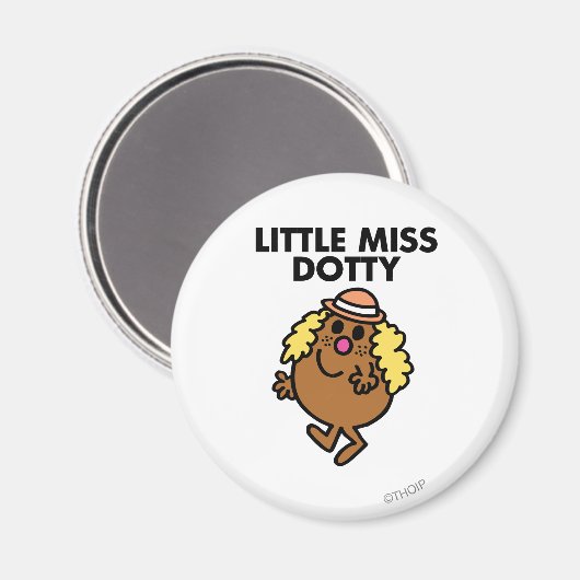 Kleine Miss Dotty Waving Magnet (Vorderseite/Rückseite)