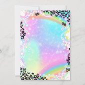 Kleine Miss Dreijährige Regenbogen Leopard 3. Gebu Einladung (Rückseite)