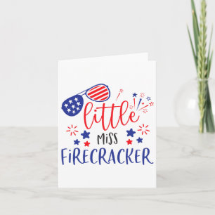 Kleine Miss Firecracker 4. Juli Mädchen Kleinkind Karte
