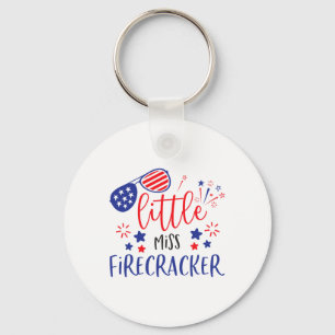 Kleine Miss Firecracker 4. Juli Mädchen Kleinkind  Schlüsselanhänger