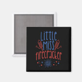 Kleine Miss Firecracker Funny 4. Juli Patriot Magnet (Vorderseite/Rückseite)