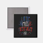Kleine Miss Firecracker Funny 4. Juli Pride Gi Magnet (Vorderseite/Rückseite)