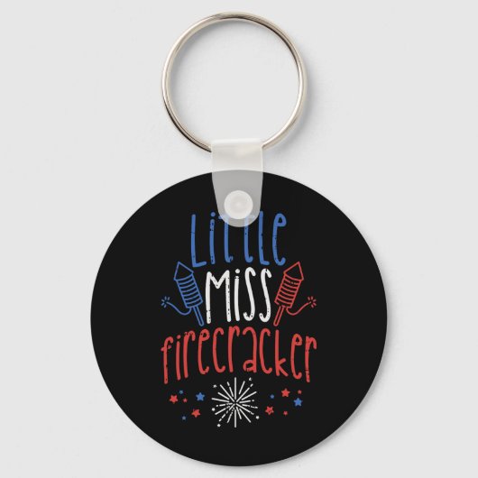 Kleine Miss Firecracker Funny 4. Juli Pride Gi Schlüsselanhänger (Vorderseite)