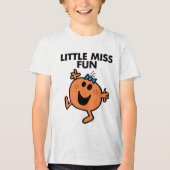 Kleine Miss Fun schwingt fröhlich Tri-Blend Shirt (Vorderseite)