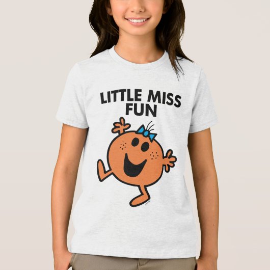 Kleine Miss Fun schwingt fröhlich Tri-Blend Shirt (Vorderseite)