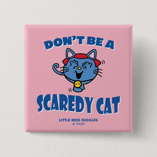 Kleine Miss Giggles Scaredy Cat Halloween Button (Vorderseite)