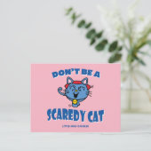 Kleine Miss Giggles Scaredy Cat Halloween Postkarte (Stehend Vorderseite)