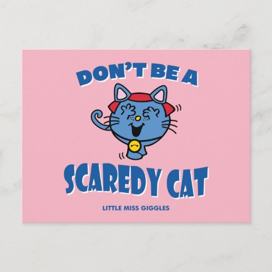 Kleine Miss Giggles Scaredy Cat Halloween Postkarte (Vorderseite)