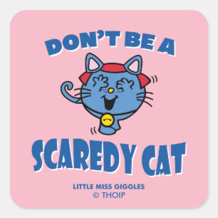 Kleine Miss Giggles Scaredy Cat Halloween Quadratischer Aufkleber