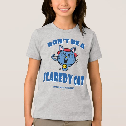 Kleine Miss Giggles Scaredy Cat Halloween Tri-Blend Shirt (Vorderseite)