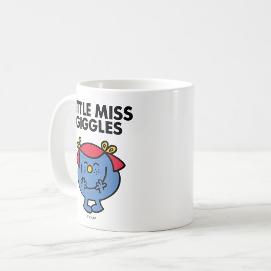 Kleine Miss Giggles | Schwarze Buchstaben Kaffeetasse (Vorderseite Links)