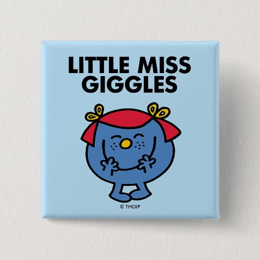 Kleine Miss Giggles | Schwarze Schrift Button (Vorderseite)