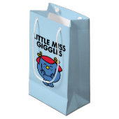 Kleine Miss Giggles | Schwarze Schrift Geschenktüte (Vorderseite Schrägansicht)