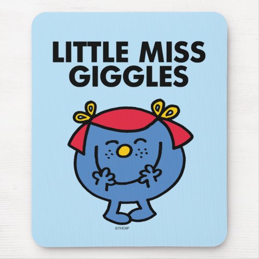 Kleine Miss Giggles | Schwarze Schrift Mousepad (Vorne)