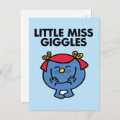 Kleine Miss Giggles | Schwarze Schrift Postkarte (Vorne/Hinten)