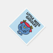 Kleine Miss Giggles | Schwarze Schrift Serviette (Ecke)