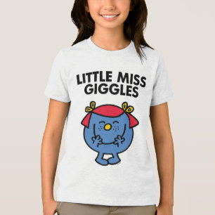 Kleine Miss Giggles   Schwarze Schrift Tri-Blend Shirt