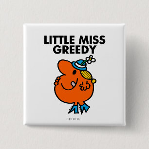 Kleine Miss Greedy leckt sich die Lippen Button