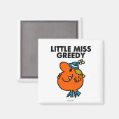 Kleine Miss Greedy leckt sich die Lippen Magnet (Vorderseite/Rückseite)