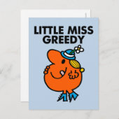 Kleine Miss Greedy leckt sich die Lippen Postkarte (Vorne/Hinten)